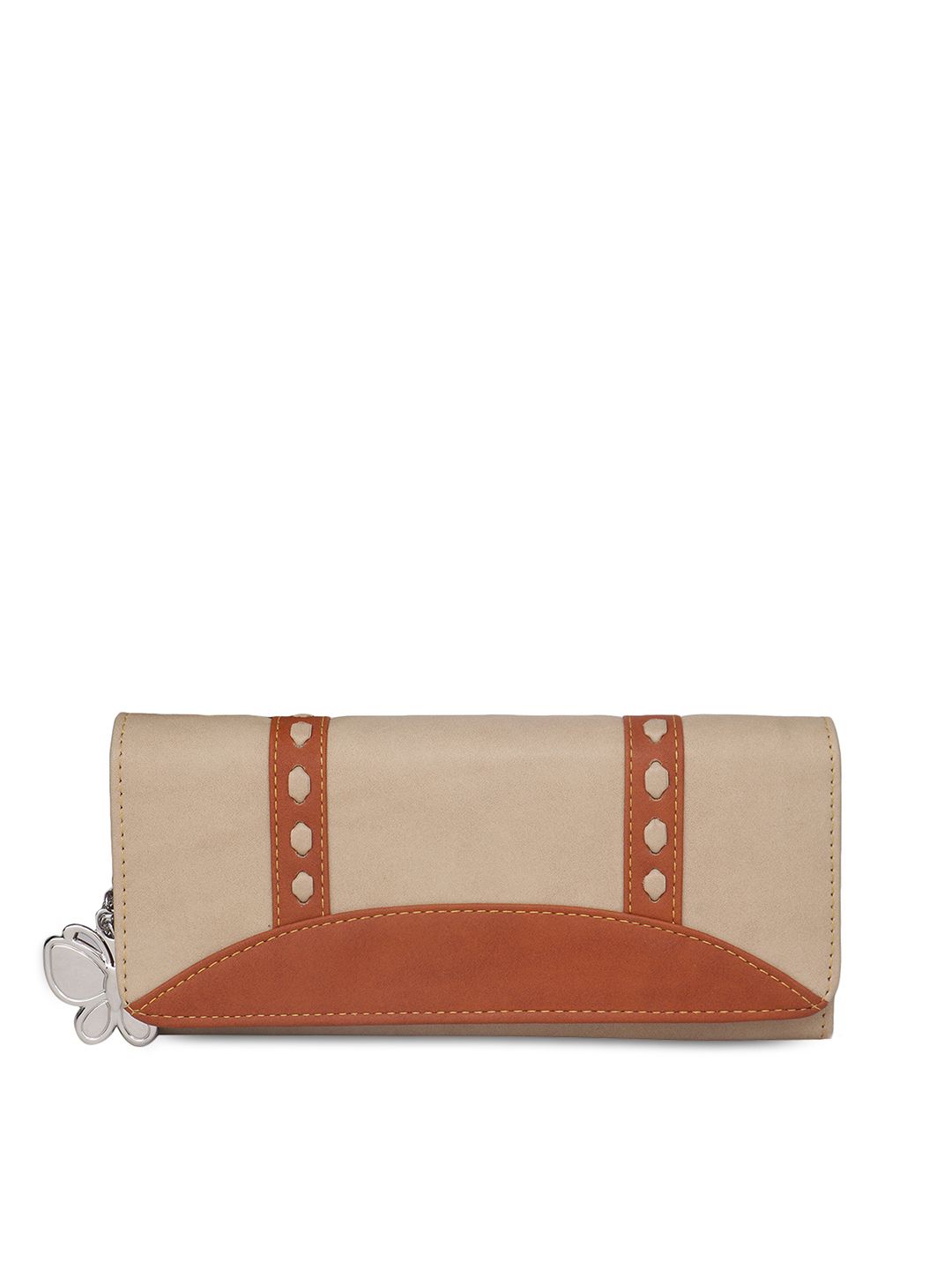 Butterflies Women Beige & Tan Solid Two Fold Wallet Price in India