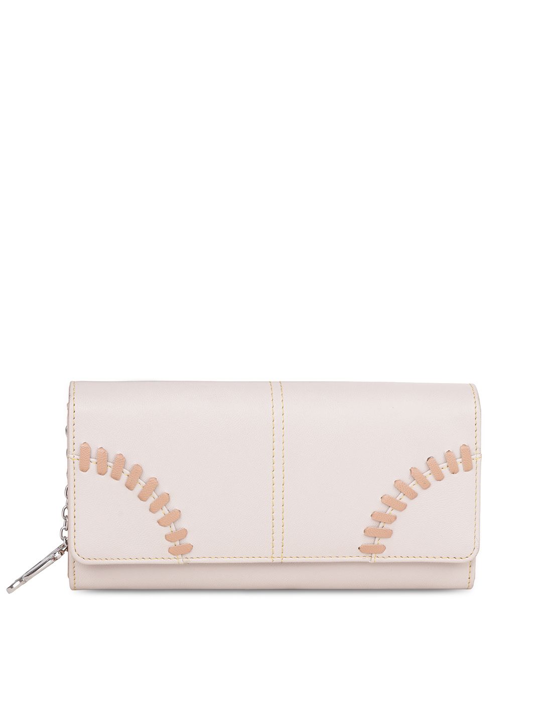 Butterflies Women Cream-Coloured Solid Two Fold Wallet Price in India