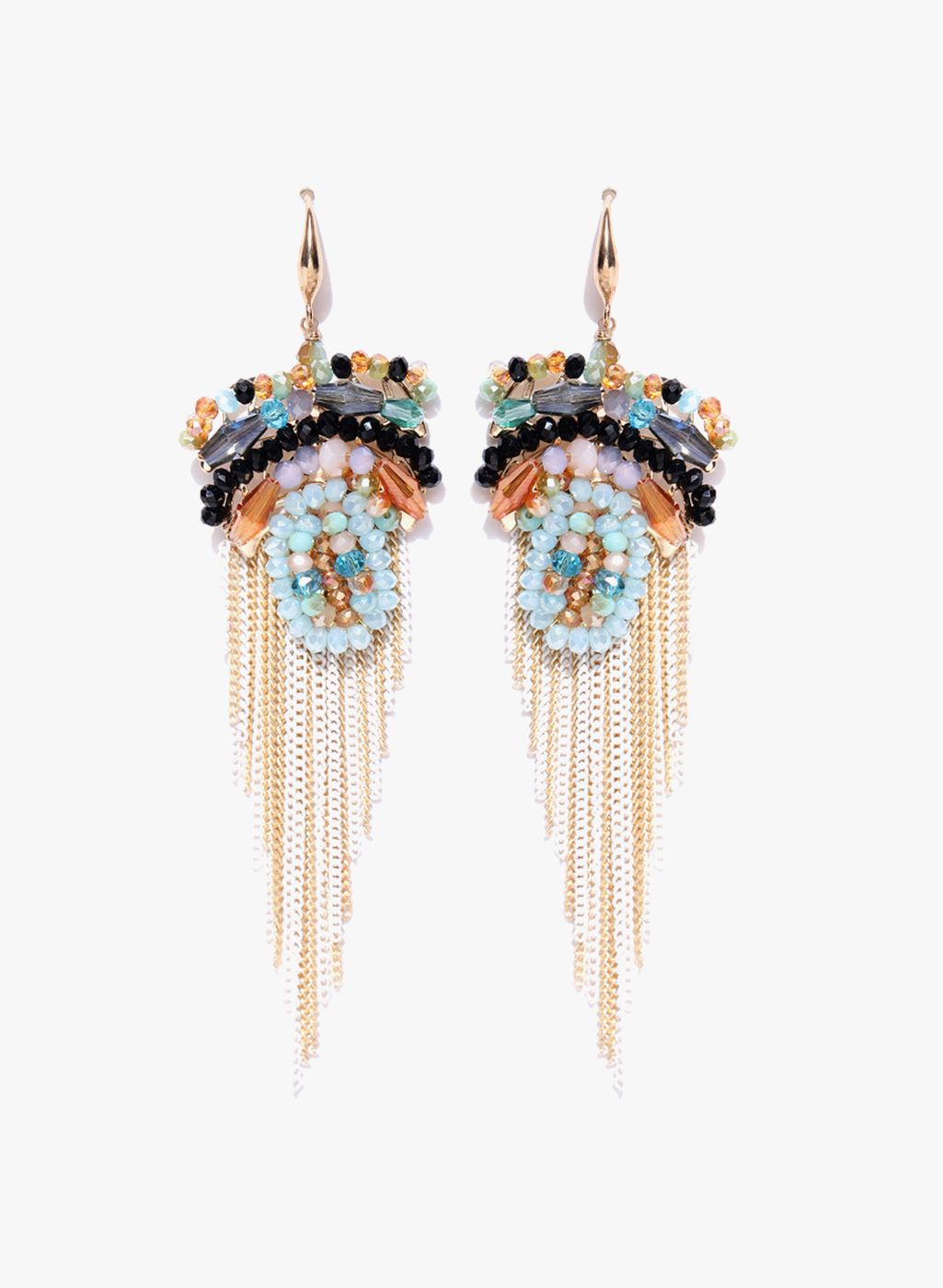 Jewels Galaxy Multicoloured Brass Danglers and Drop