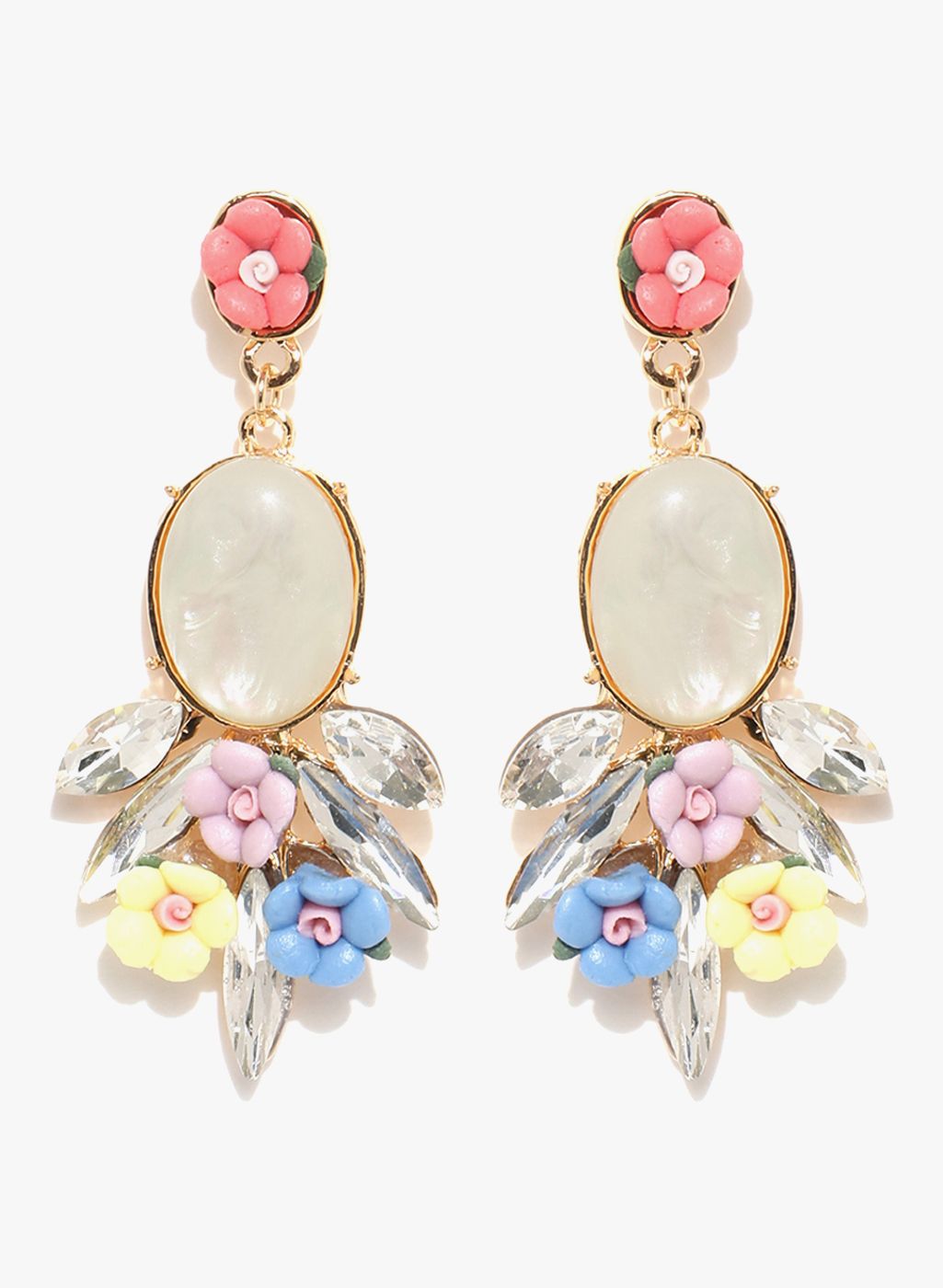 Jewels Galaxy Multicoloured Brass Danglers and Drop