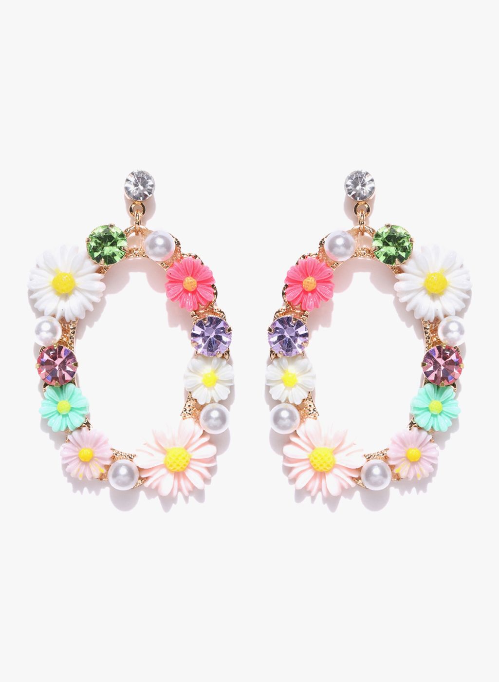 Jewels Galaxy Multicoloured Brass Danglers and Drop