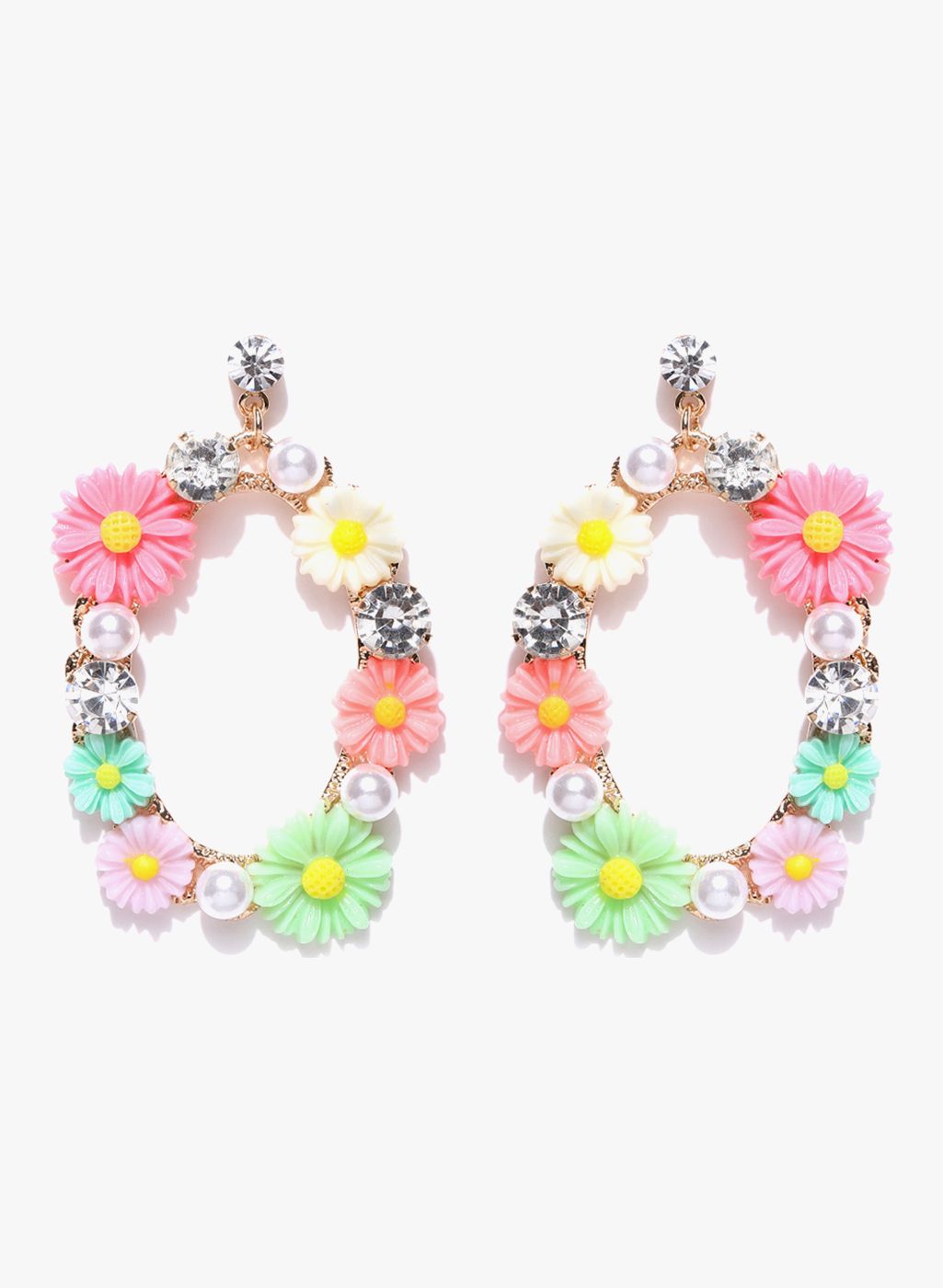Jewels Galaxy Multicoloured Brass Danglers and Drop
