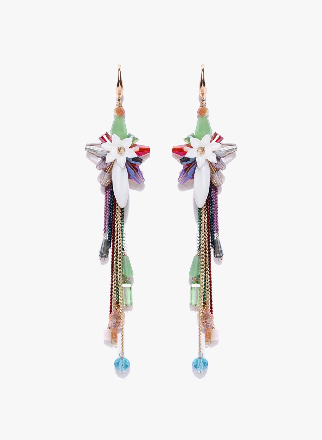 Jewels Galaxy Multicoloured Brass Danglers and Drop