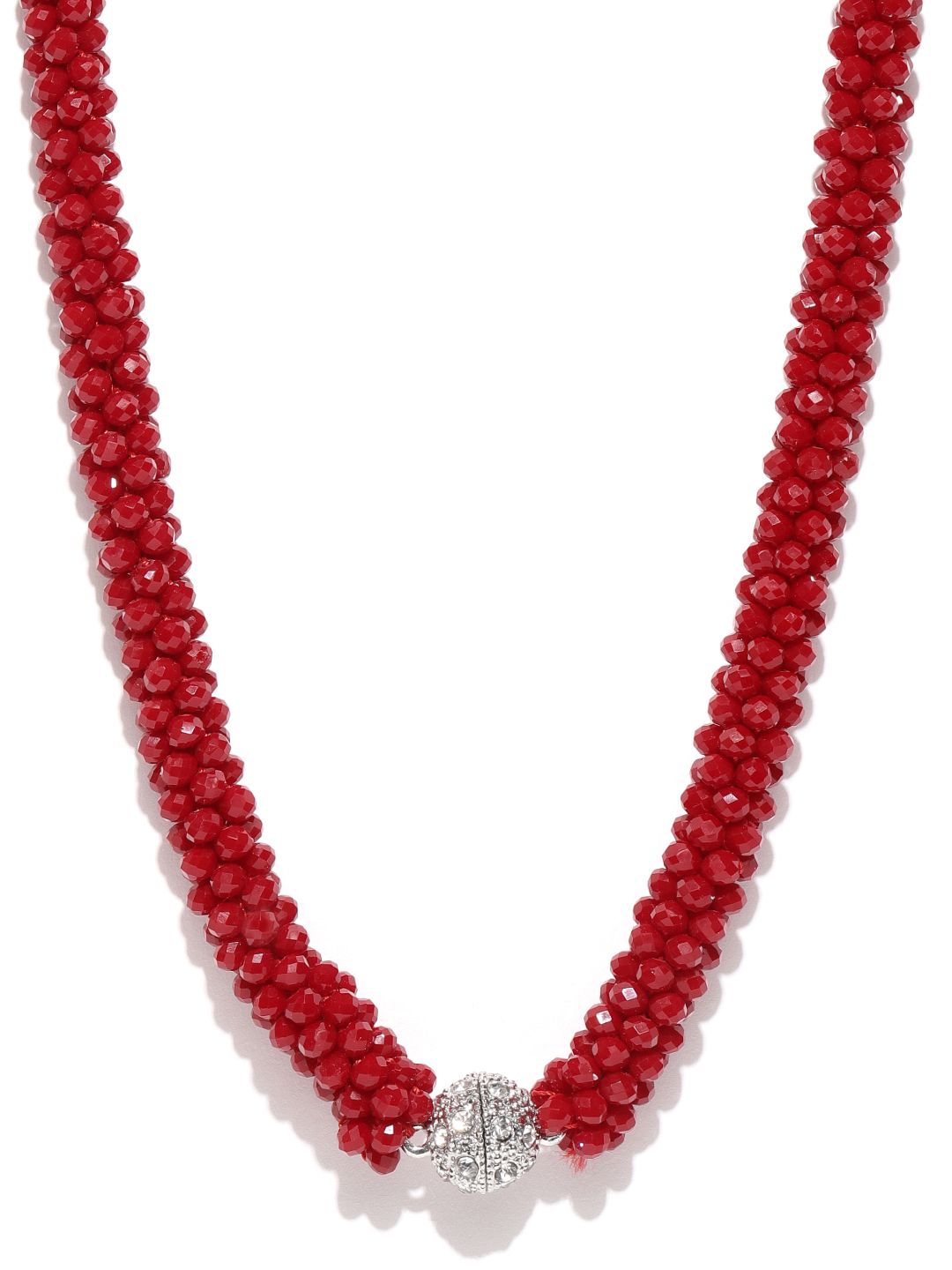 Priyaasi Maroon Beaded Necklace Price in India