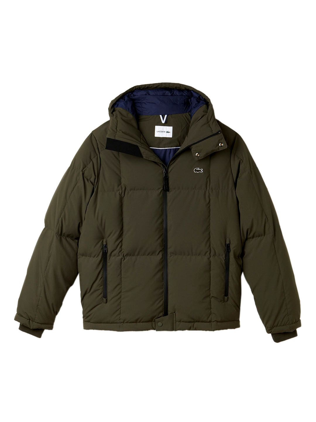 Buy Lacoste Men Olive Green Solid Water Resistant Quilted Jacket