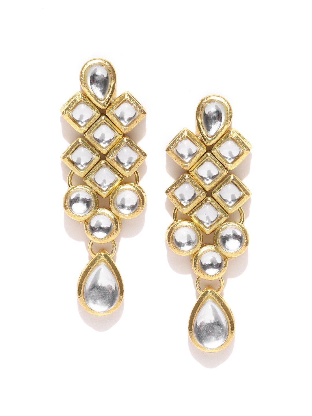 KARATCART Gold-Plated Handcrafted Classic Drop Earrings Price in India