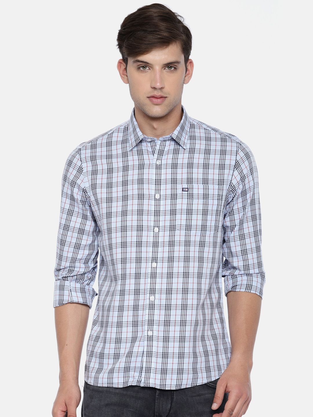 Buy Arrow Sport Men Blue Slim Fit Checked Casual Shirt - Shirts