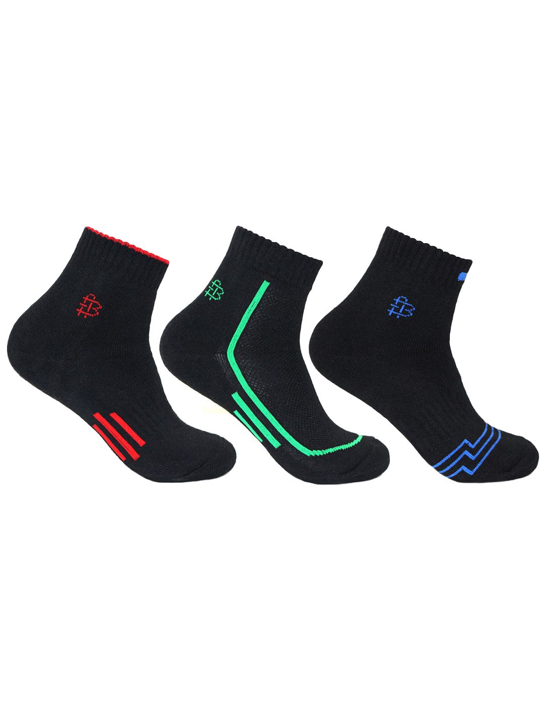 Bonjour Men Set of 3 White Ankle-Length Socks