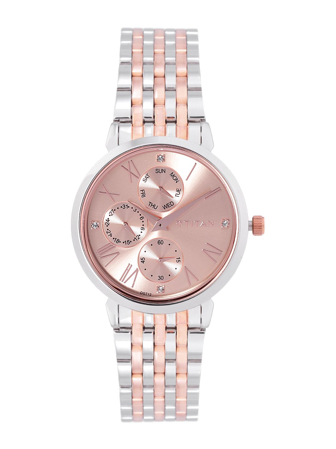 Titan Women Rose Gold-Toned Analogue Chronograph Watch NL2569KM02 Price in India