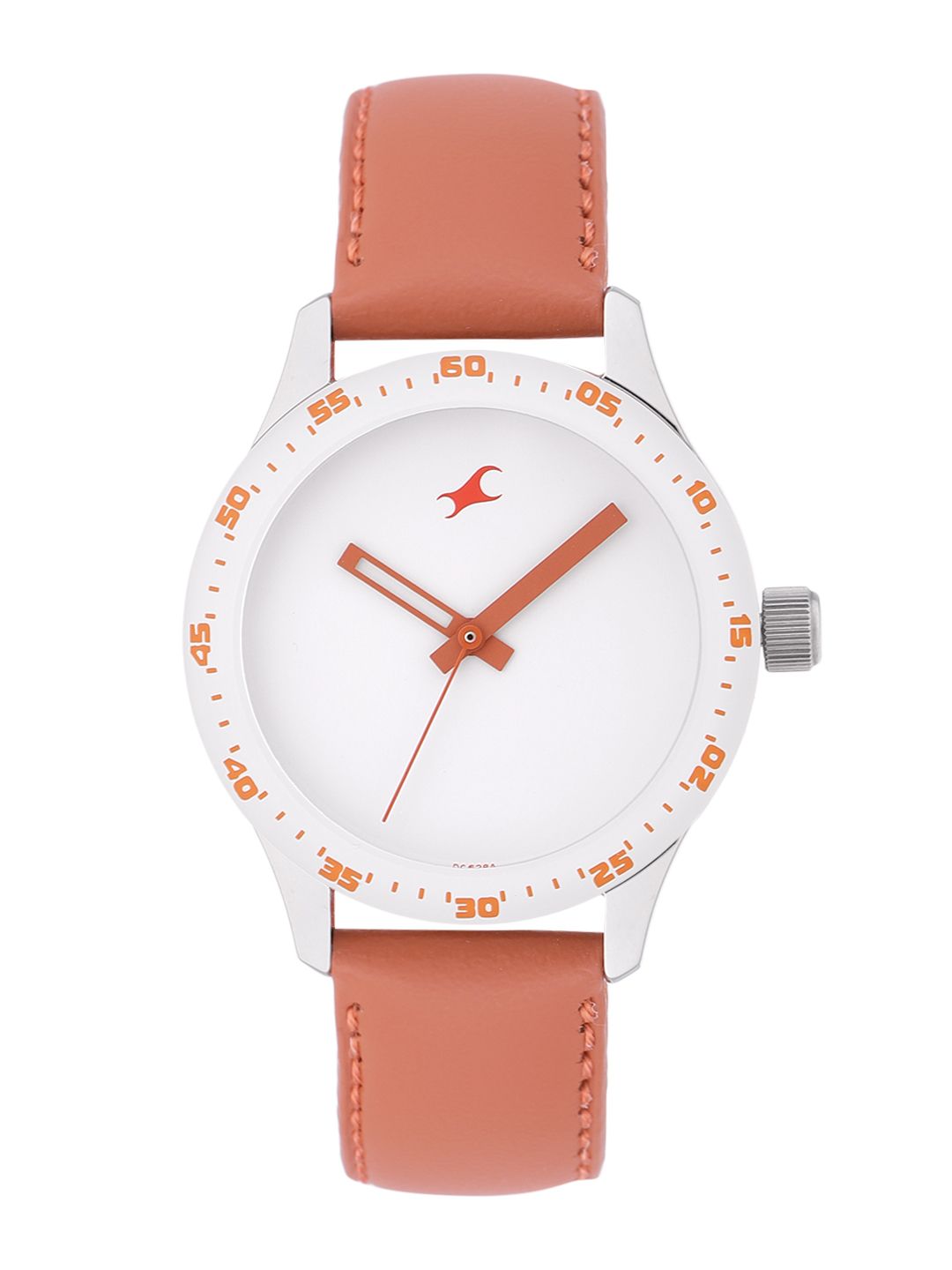 Fastrack Women White Dial & Brown Leather Straps Analogue Watch NK6078SL04 Price in India