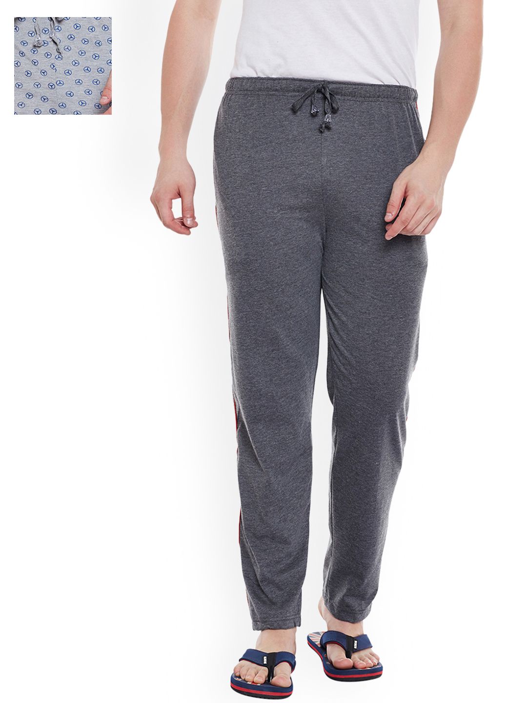 VIMAL JONNEY Men Pack of 2 Lounge Pants D1PR4M_D1A_02 deal from myntra