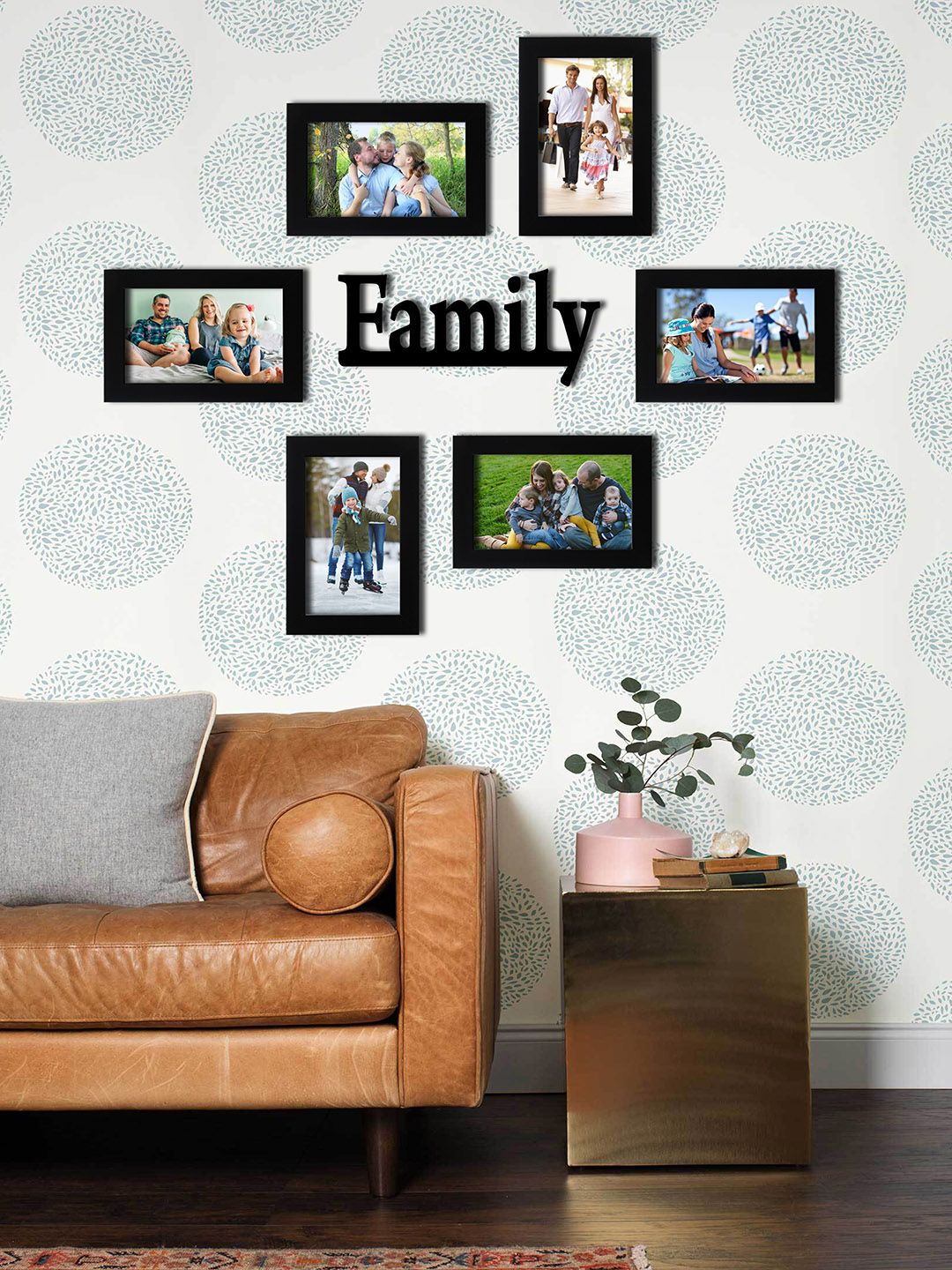 Random Set of 6 Black Solid Photo Frames Price in India