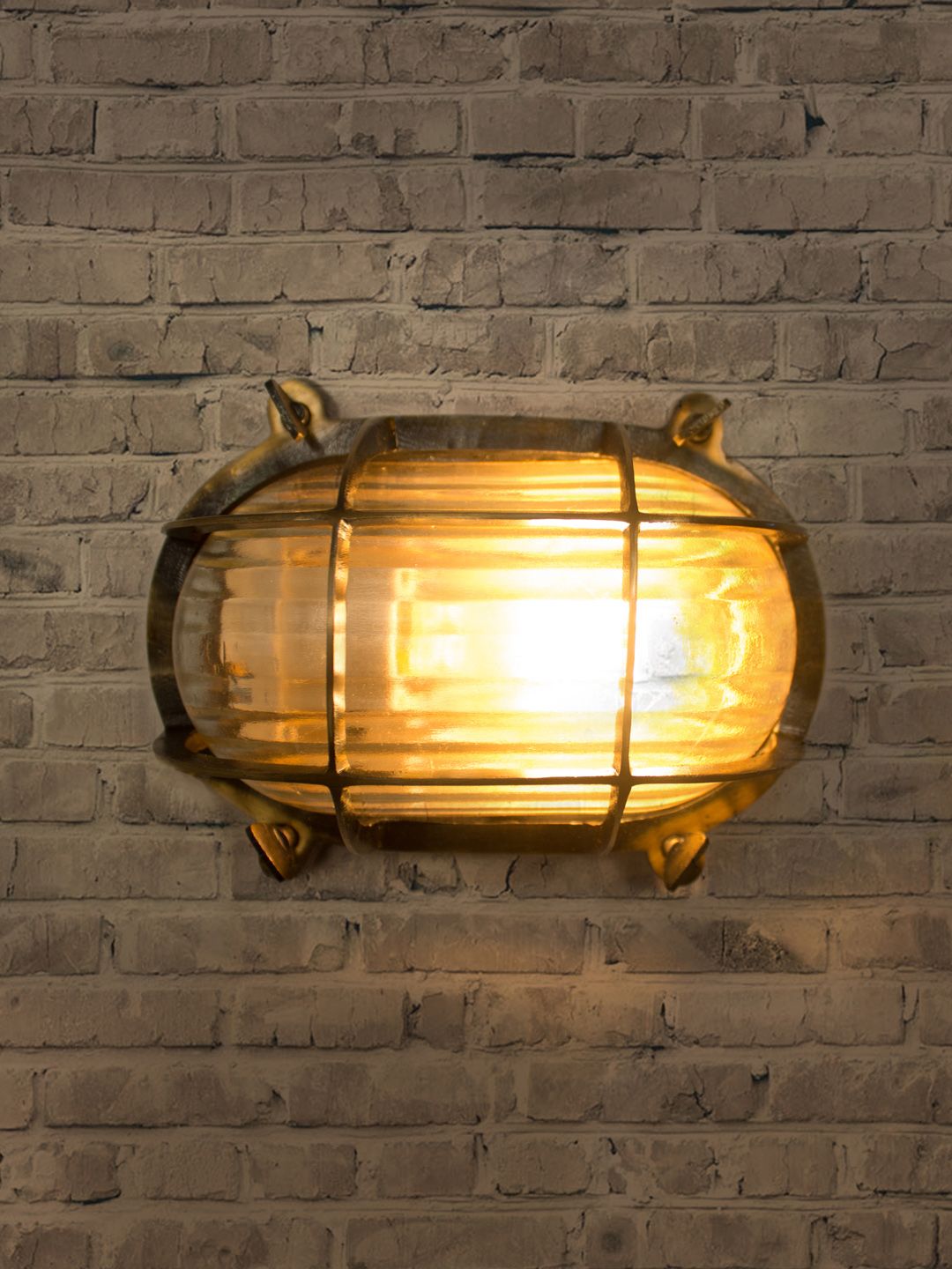 Fos Lighting Gold-Toned Solid Flush Mount Lamp Price in India