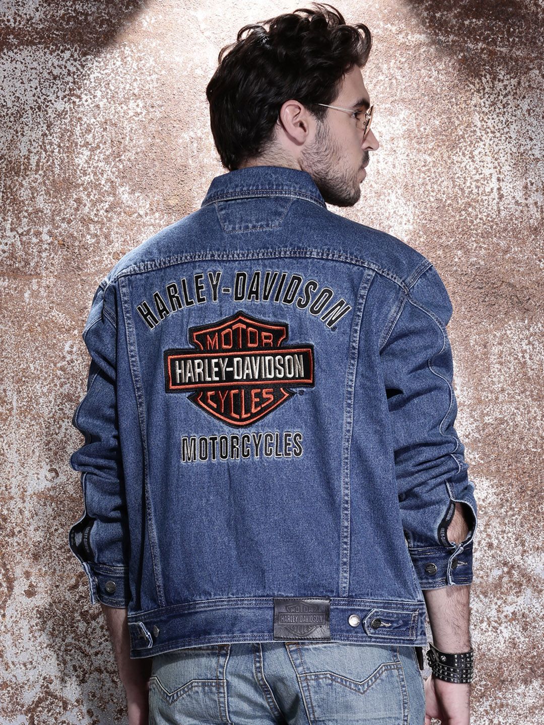 Buy Harley-Davidson Men Blue Bar & Shield Logo Denim Jacket