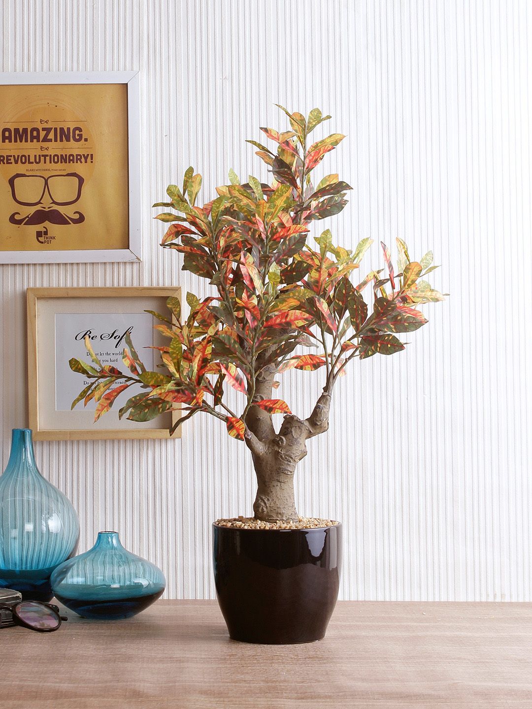 Fourwalls Multicoloured Artificial Croton Plant Price in India