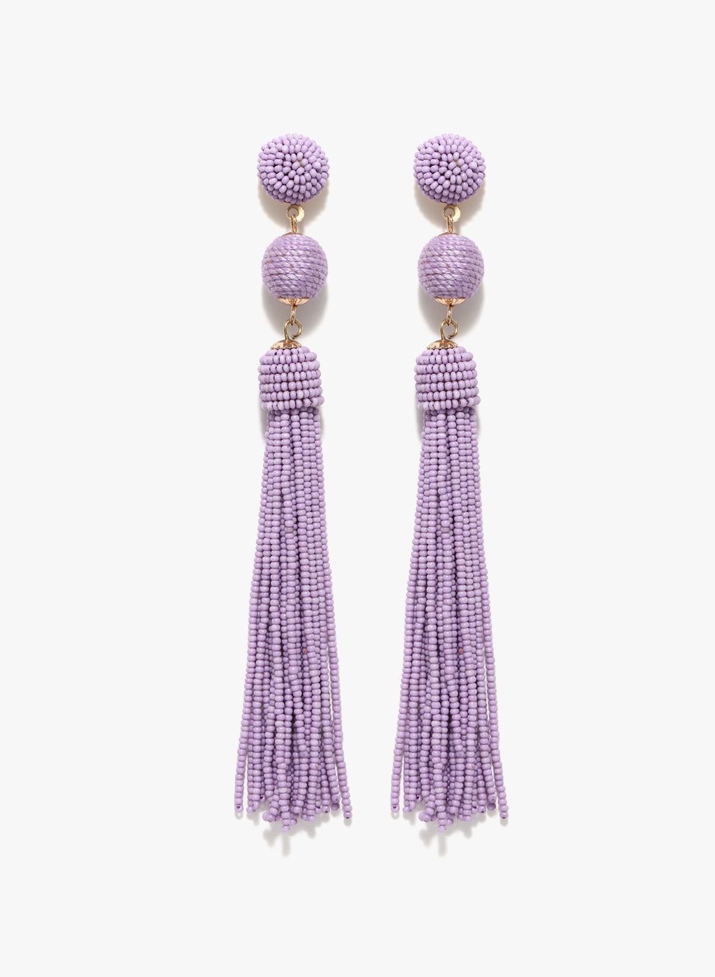 Accessorize Lavender Beaded Tasselled Drop Earrings