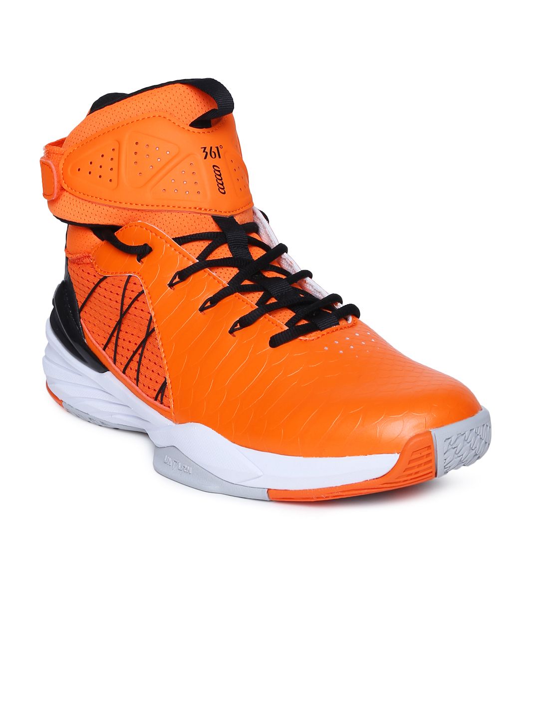 Buy 361 Degree Men Orange Synthetic Mid-Top Basketball Shoes