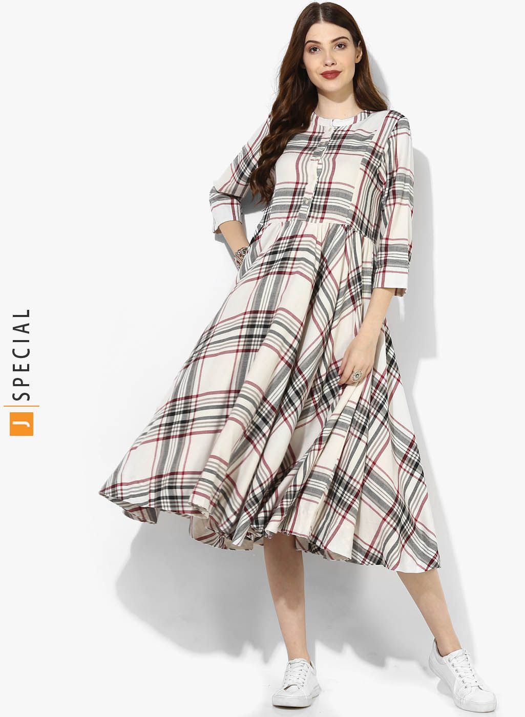 one piece dress checks