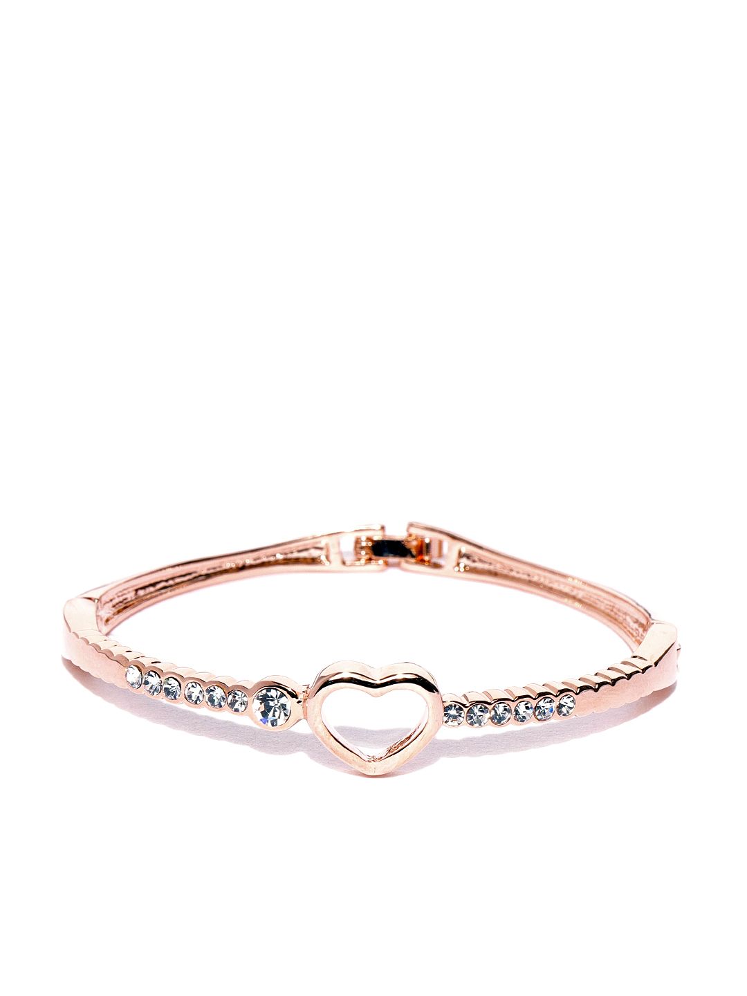 Jewels Galaxy Rose Gold-Plated Stone-Studded Handcrafted Bangle-Style Bracelet Price in India