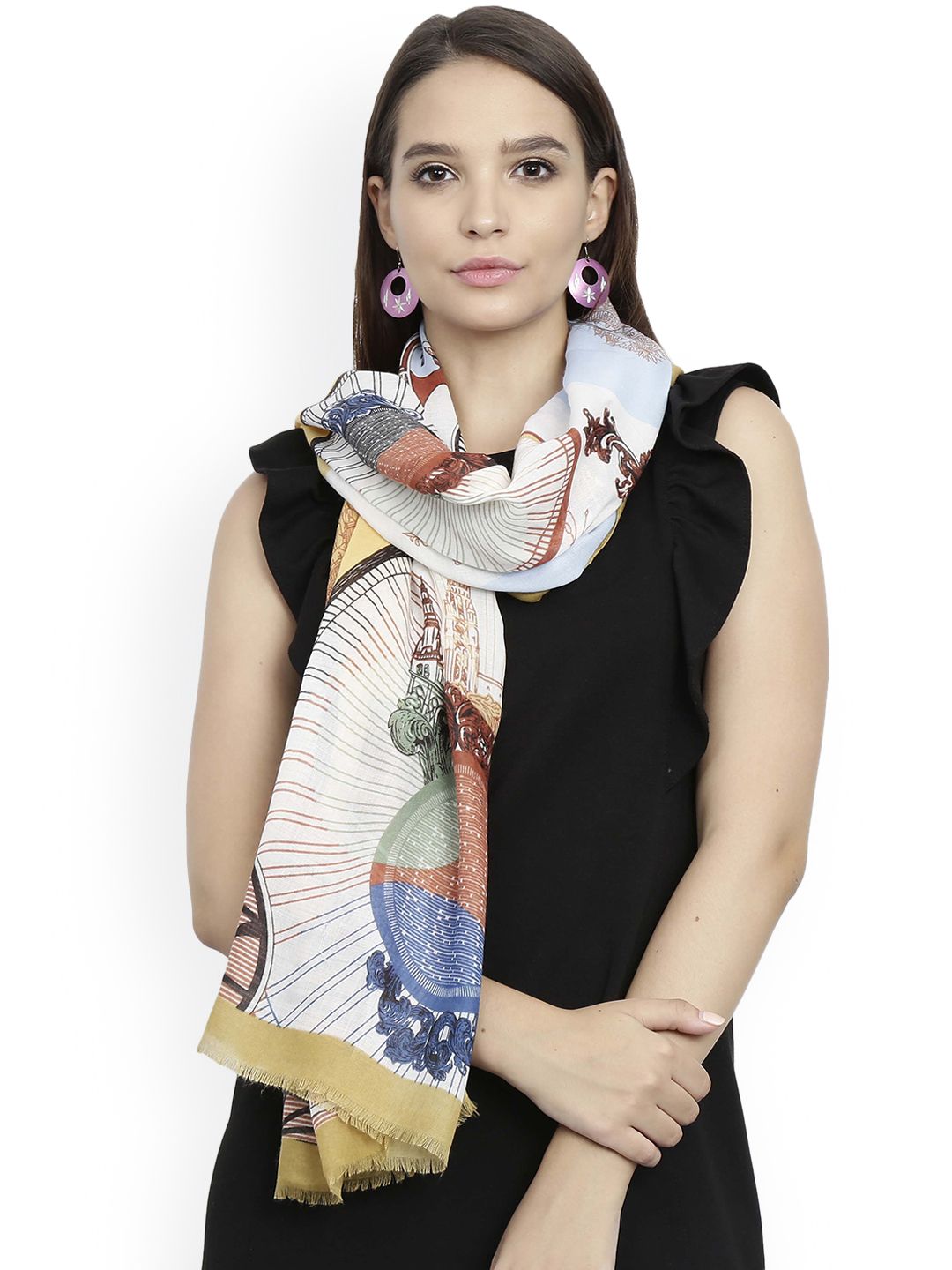 FabSeasons Multicoloured Printed Scarf Price in India