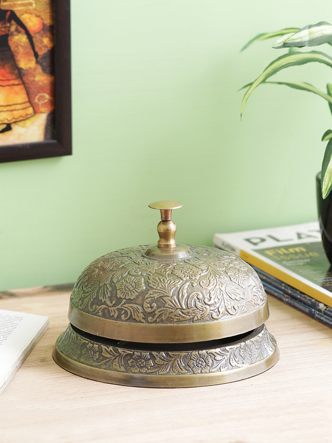 Home Sparkle Bronze-Toned Call Bell Showpiece Price in India