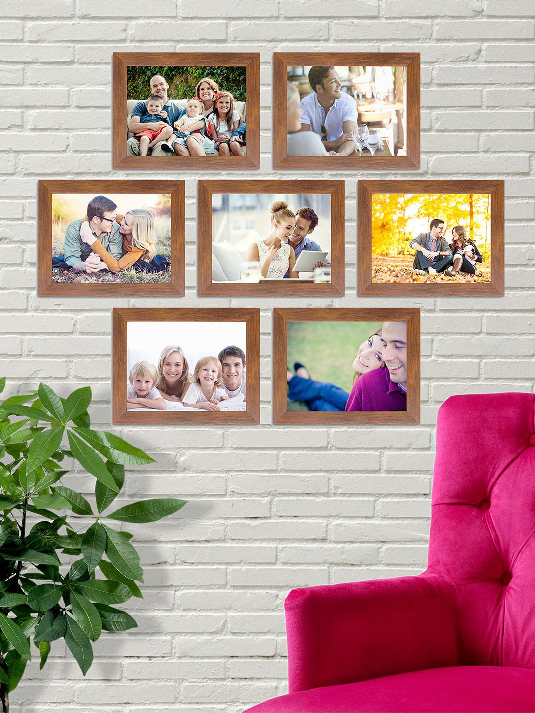 Art Street Set Of 7 Brown Photo Frames Price in India