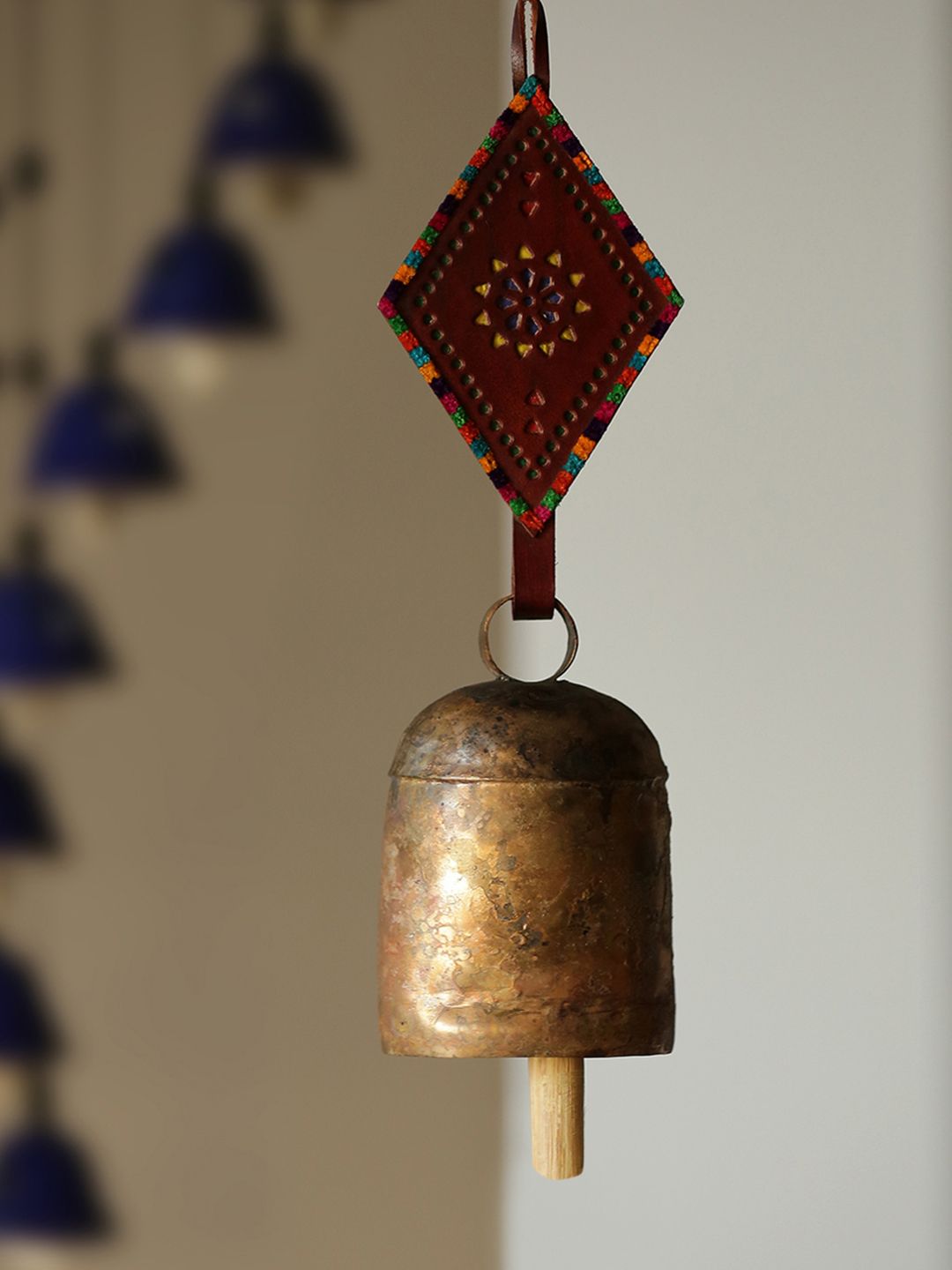 ExclusiveLane Copper & Brown Handmade Antique Bell Windchime Price in India