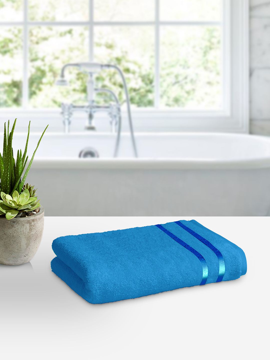 Story@home Blue Cotton 450 GSM Bath Towel Price in India