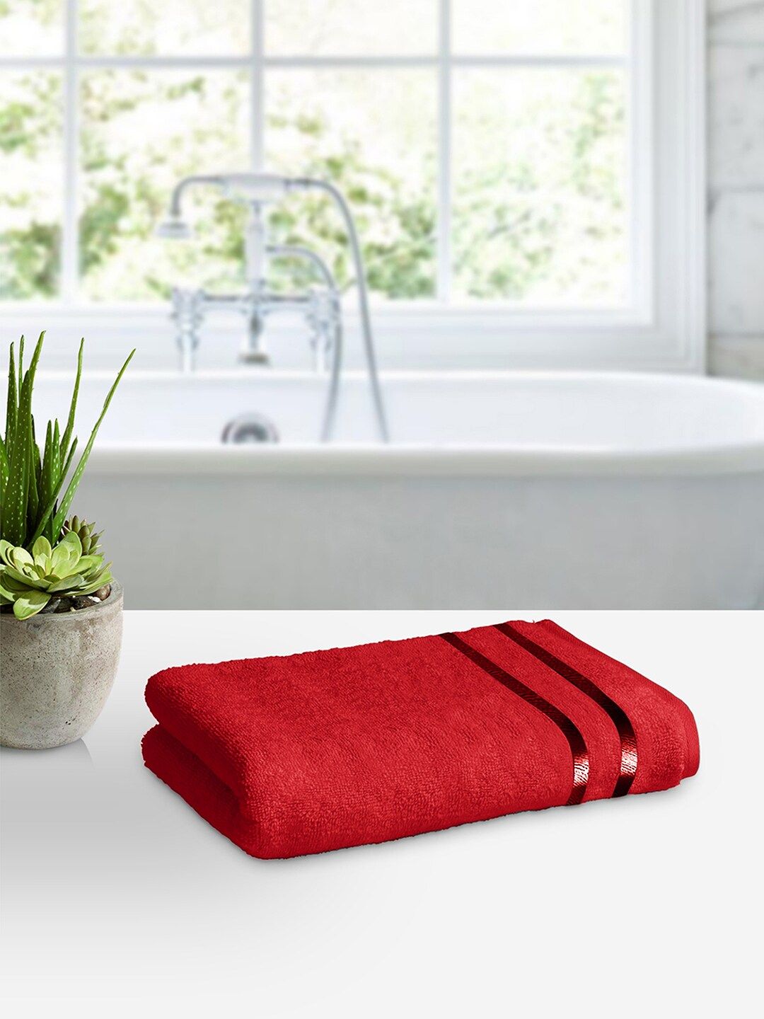 Story@home Maroon Cotton 450 GSM Bath Towel Price in India