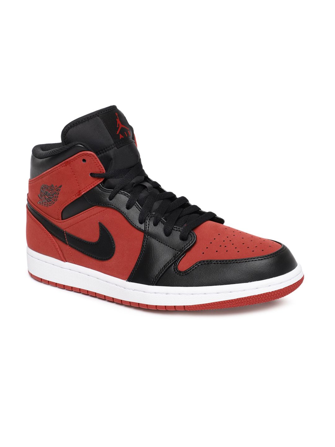 high top nike red and black