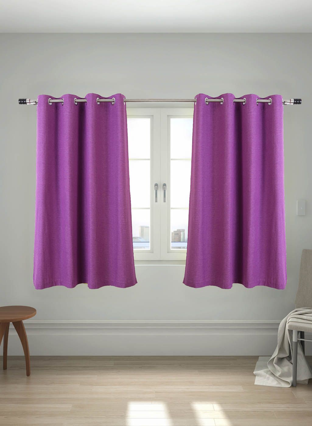 Buy House This Set Of 2 Purple Cotton Curtains Online 6684440