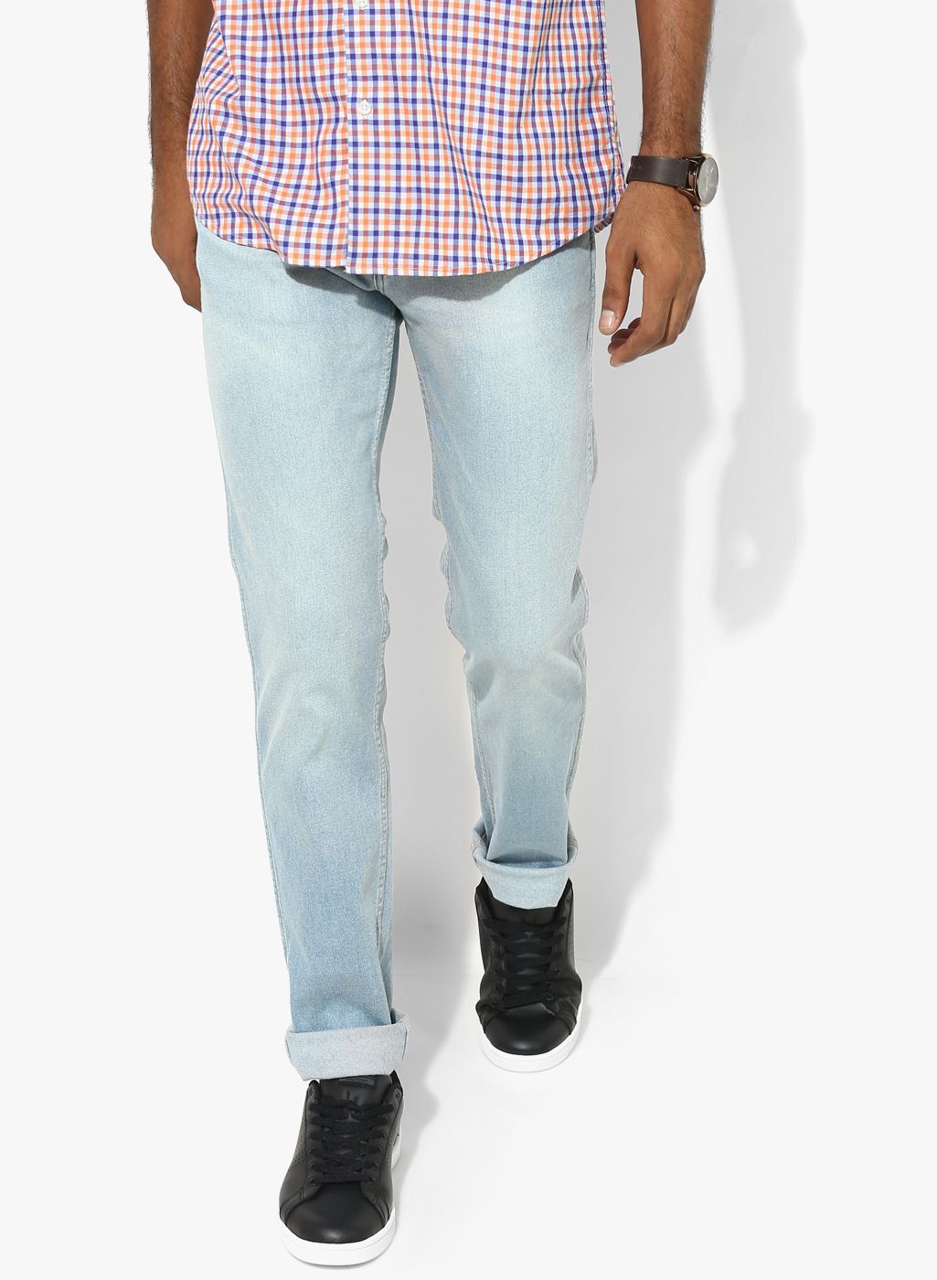 Levis Light Blue Washed Mid Rise Slim Fit Jeans