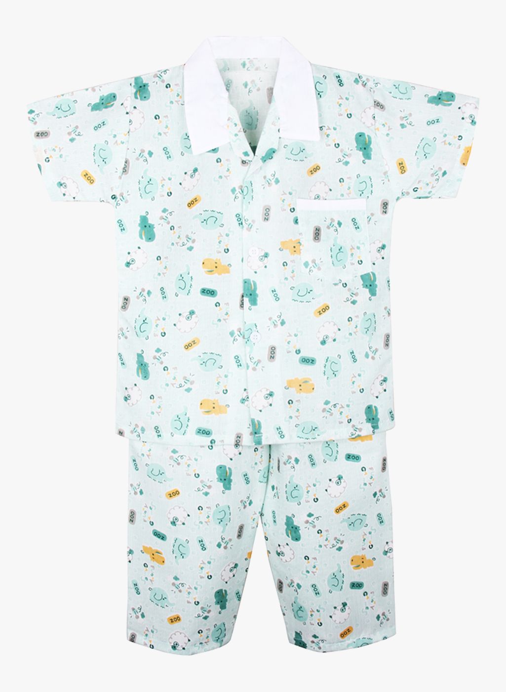 BownBee Blue Printed Night Suit