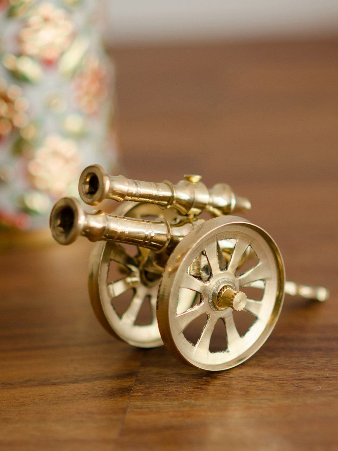 eCraftIndia Gold-Toned Handcrafted Brass Decorative Canon Showpiece Price in India