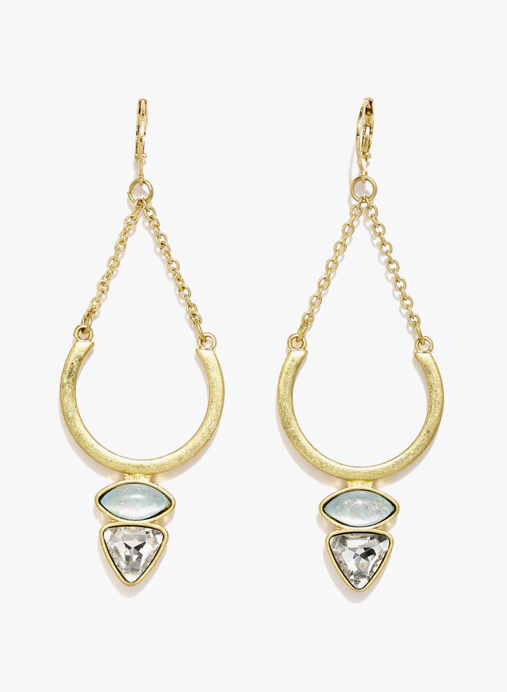 Golden Peacock White/Golden Metal Danglers And Drop