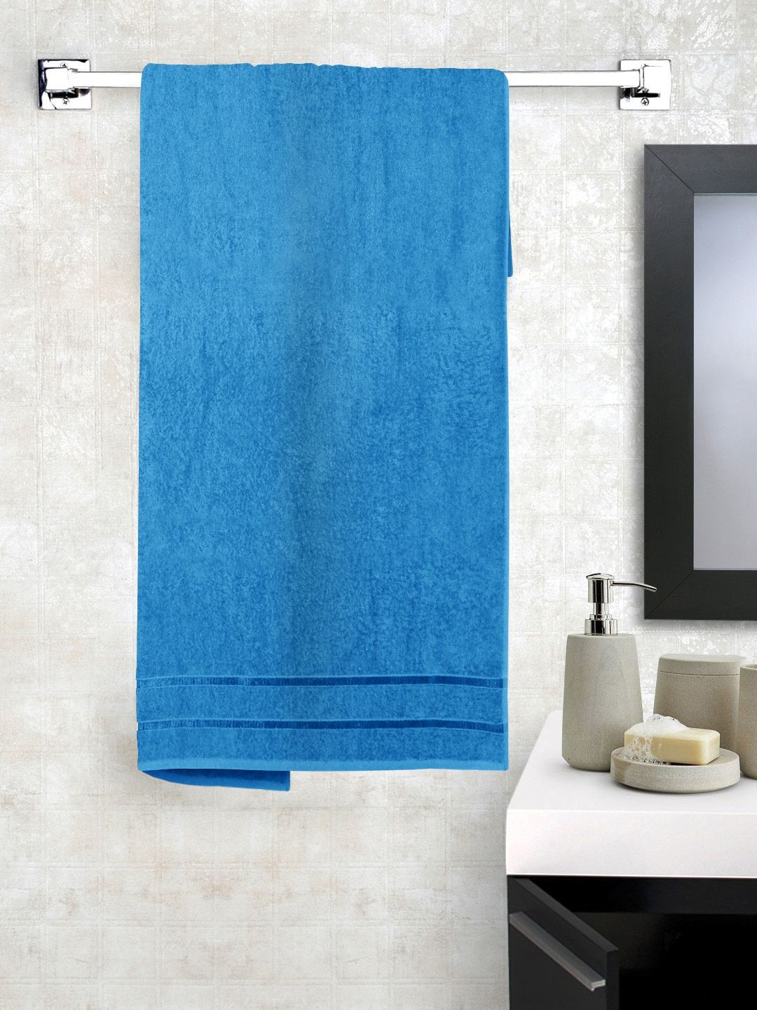 Story@home Blue Cotton 450 GSM Bath Towel Price in India