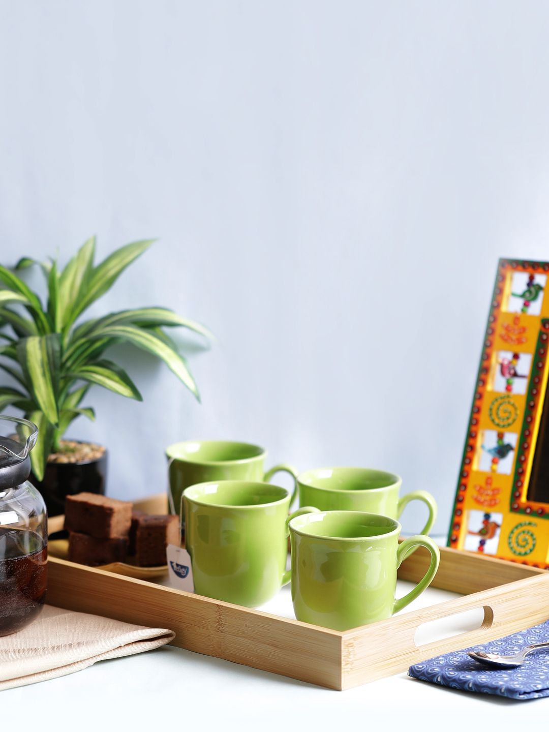VarEesha Green 4-Pieces Solid Ceramic Cup Set Price in India