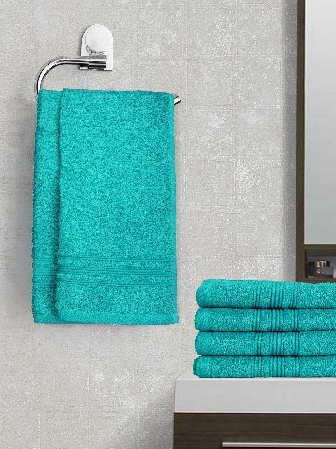 Lushomes Unisex Blue Hand Towel Set Price in India