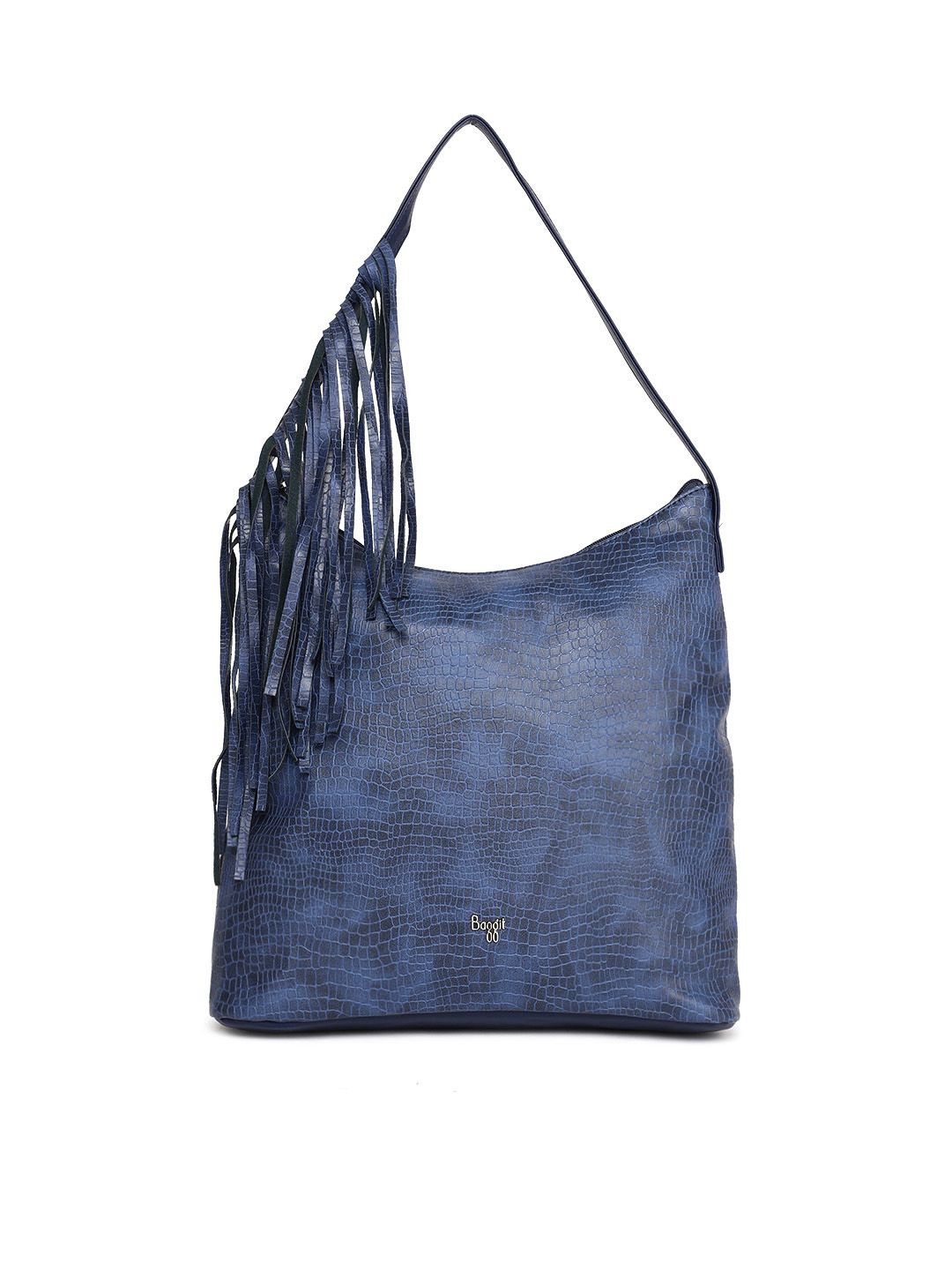 Baggit Women LXE3 Porter Y G Z E Zola Navy Blue Textured Hobo Bag Price in India