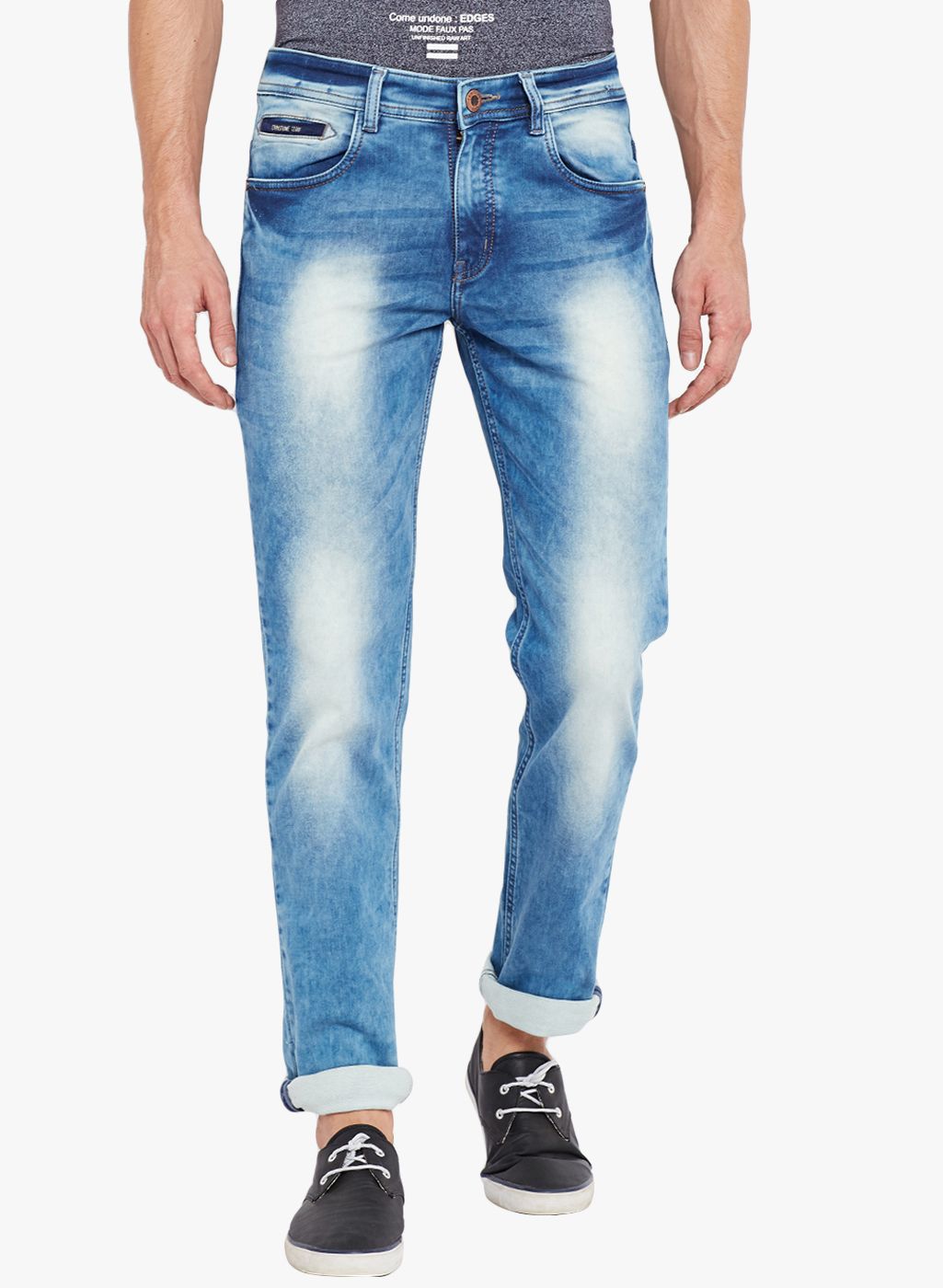 Blue Mid-Rise Slim Fit Jeans