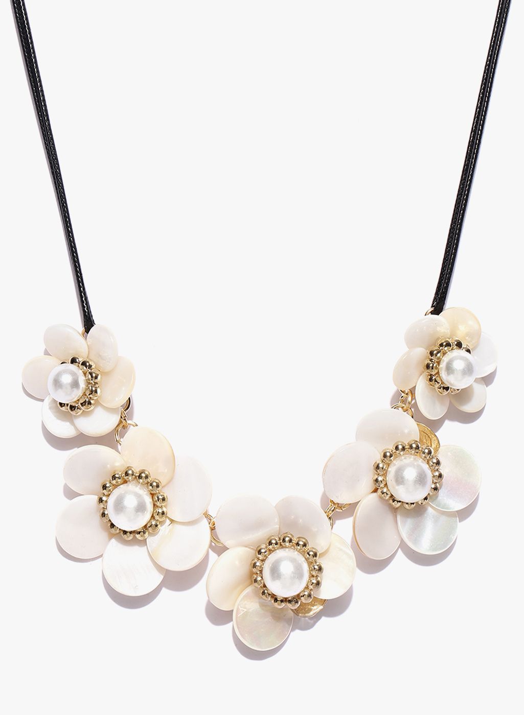 Shining Diva White/Golden Metal Necklace And Chains