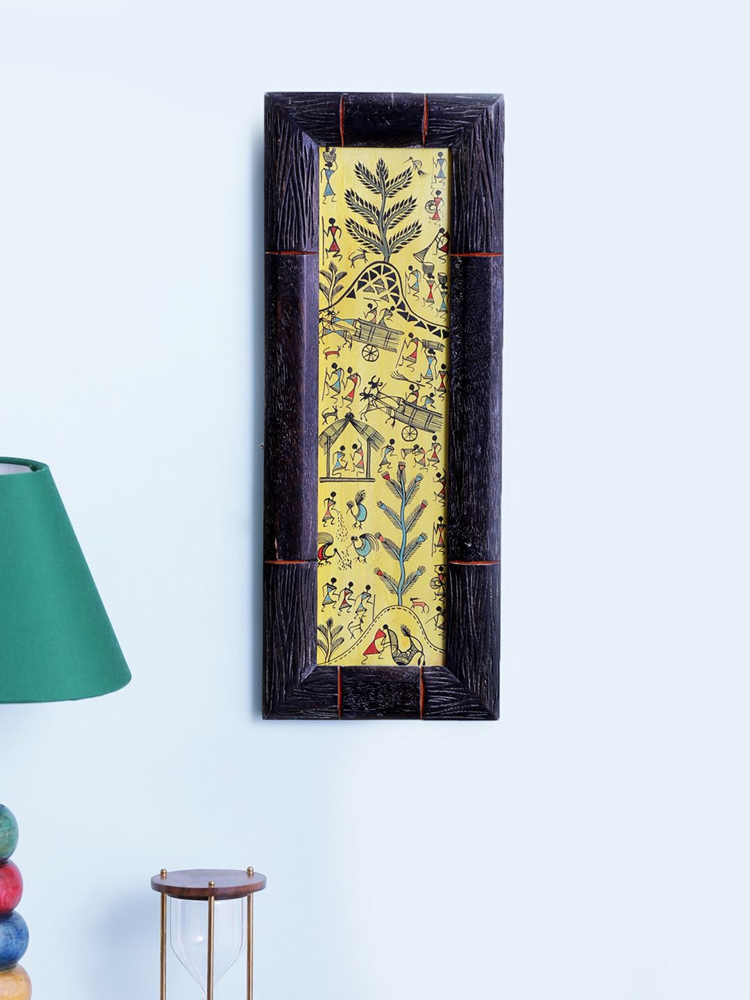 VarEesha Yellow & Brown Warli Art Wall Mounting Price in India