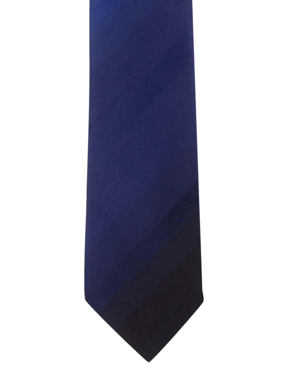 The Tie Hub Black & Navy Blue Colourblocked Skinny Tie