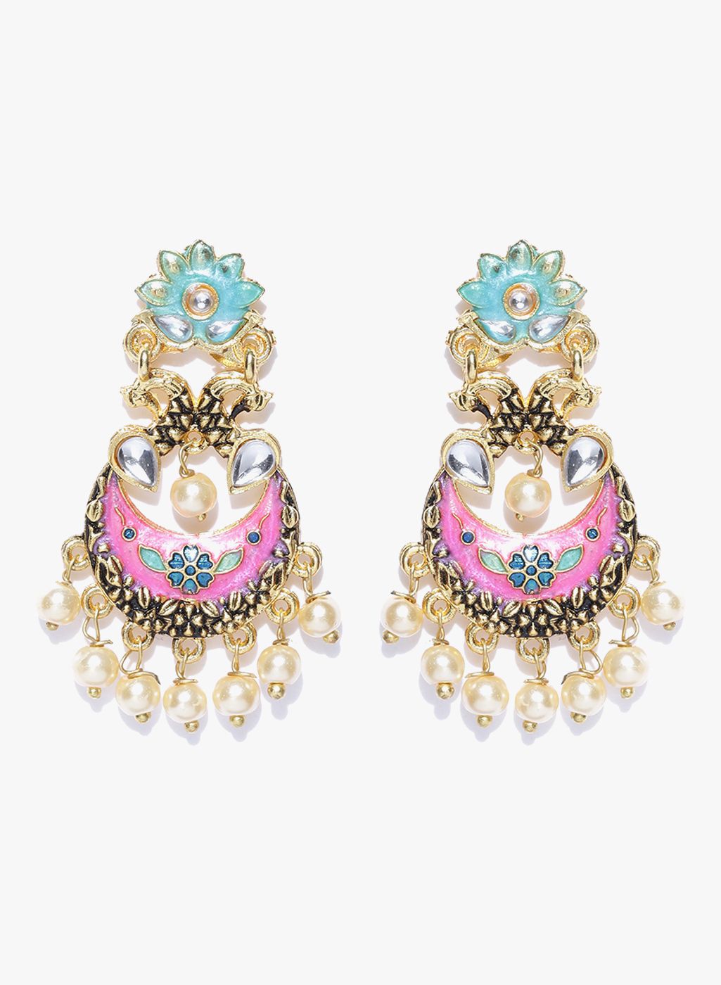 Tarbiya Kraft Multicoloured Metal Danglers And Drop