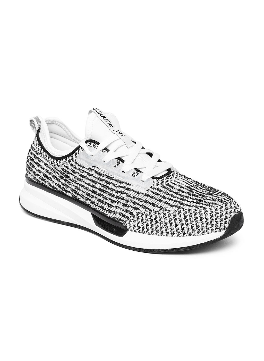 361 Degree White & Black Performance Running Shoes