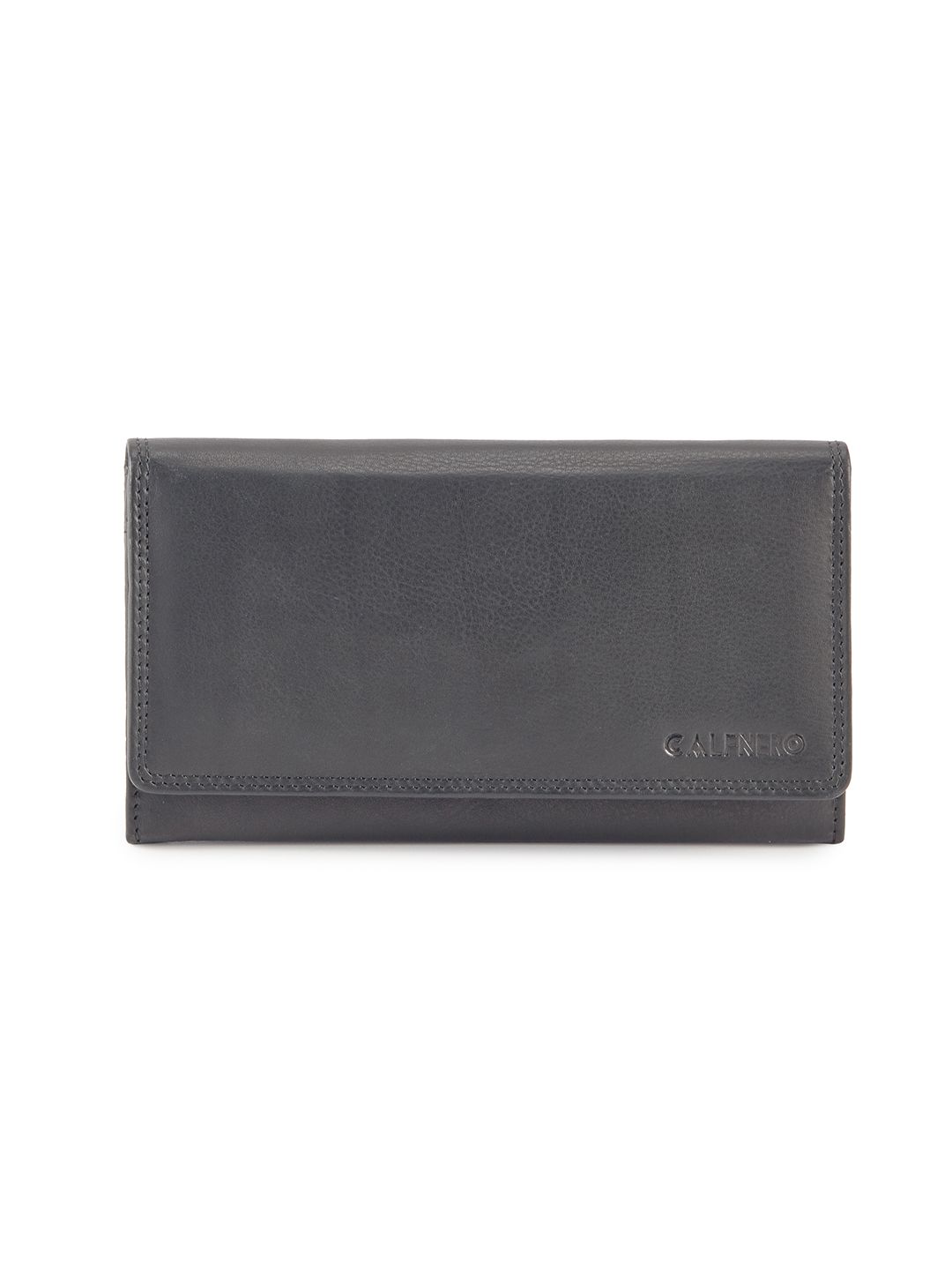 CALFNERO Women Black Solid Two Fold Wallet Price in India