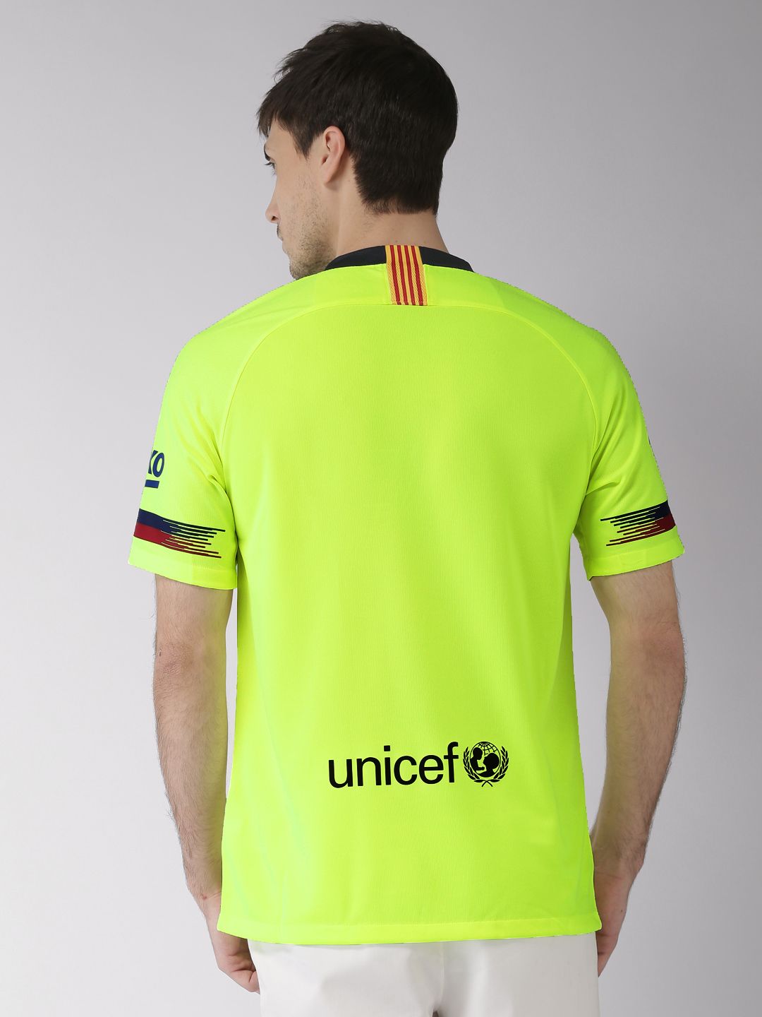 Buy Nike Men Flourescent Green Printed Breathe FC Barcelona DRI