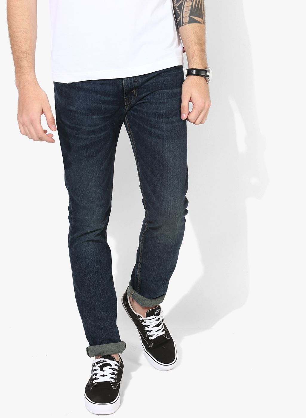 Levis Blue Washed Mid-Rise Skinny Fit Jeans
