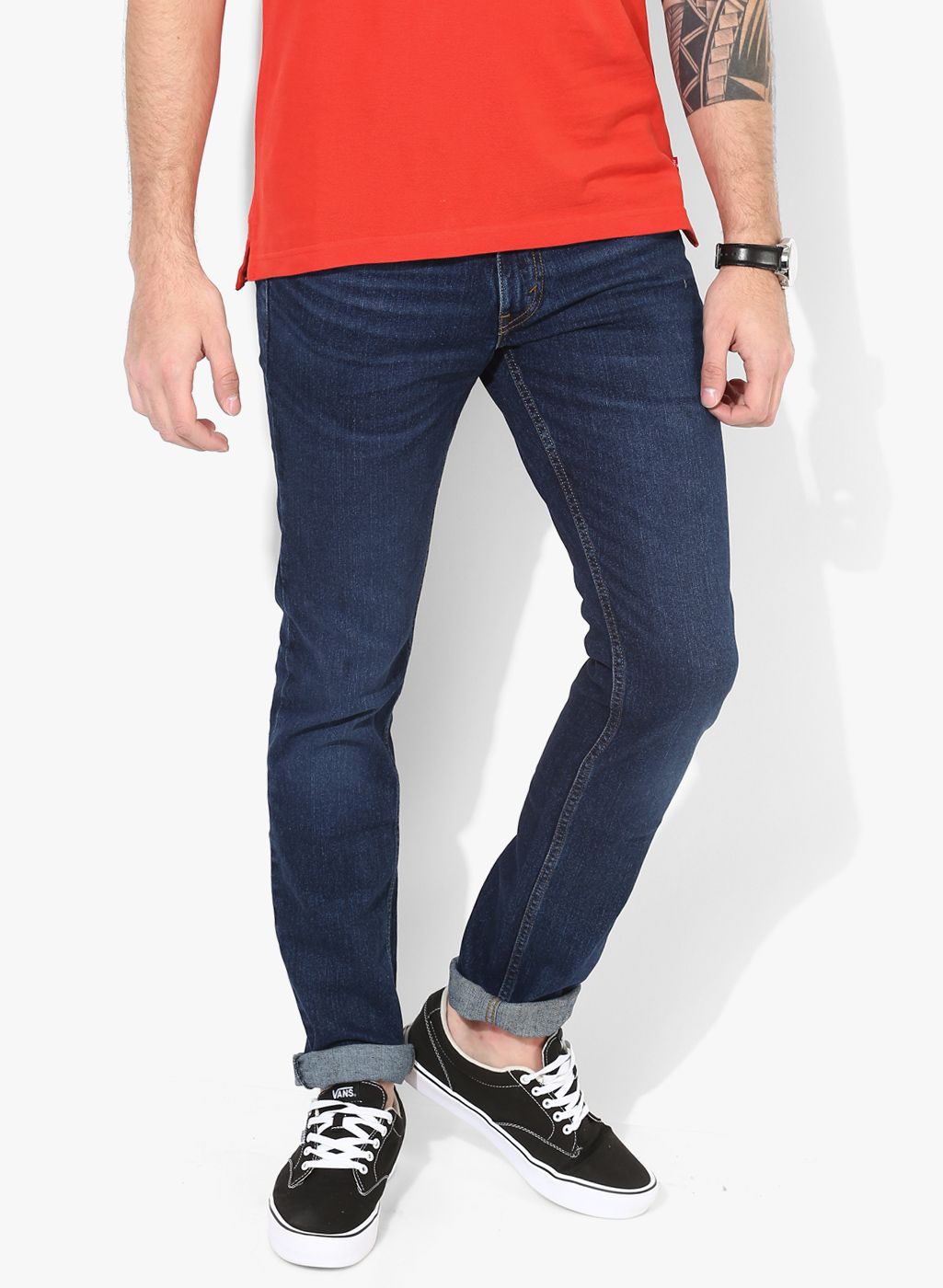 Levis Blue Washed Mid-Rise Skinny Fit Jeans