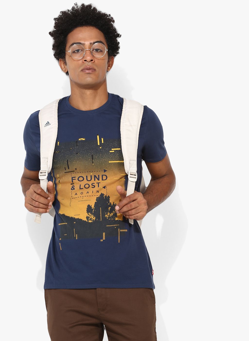 Levis Blue Printed Regular Fit Round Neck T-Shirt
